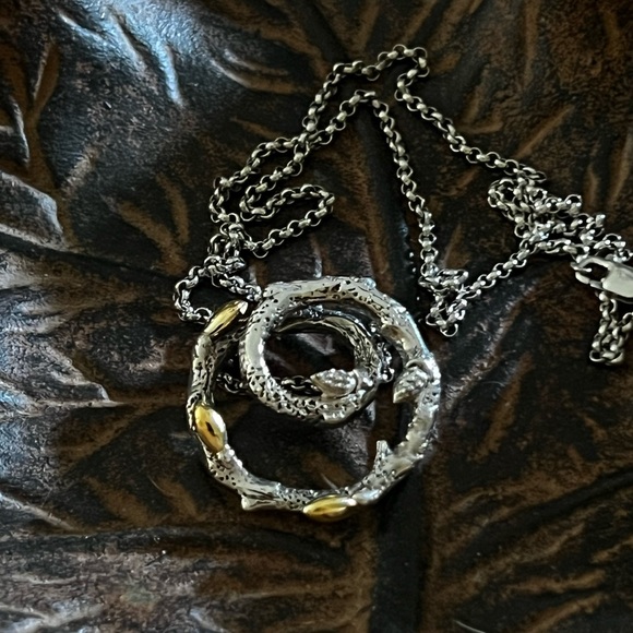 Stephen Dweck Fortuna Diamonds sterling silver 18k gold twig branch necklace - Picture 3 of 7